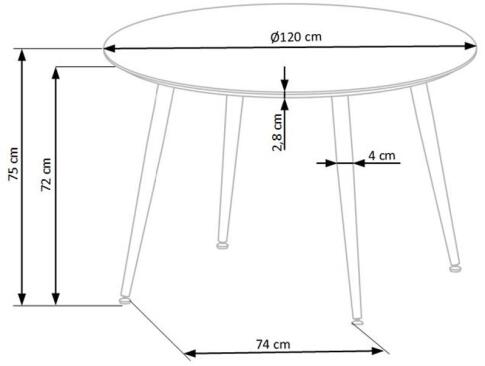 Стол обеденный HALMAR EMBOS черный/черный золотой 120