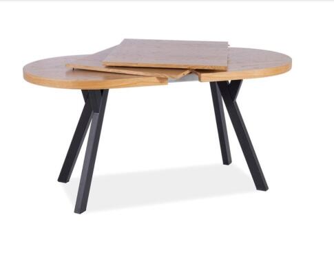 Стол обеденный SIGNAL DOMINGO II дуб/черный 140-272/80