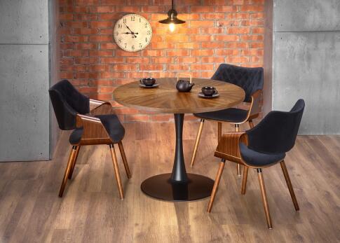 Стол обеденный HALMAR CARMELO орех/черный 100