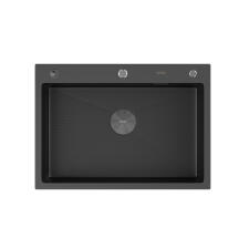 Мойка ARFEKA ECO AR 700*500 POP-UP BLACK PVD NANO DECOR