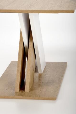 Стол обеденный HALMAR XARELTO дуб ланцелот/белый 130-175/85