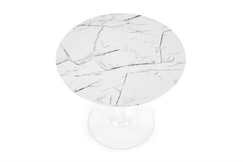 Стол обеденный HALMAR DENVER белый мрамор/белый 80