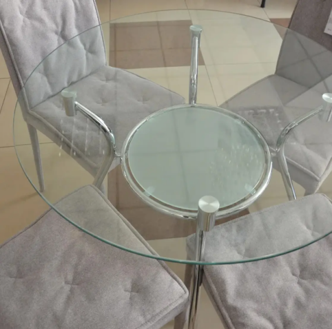 Стол обеденный SIGNAL FINEZJA A прозрачный/хром 90