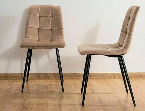 Стул SIGNAL MILA Velvet Bluvel 28 бежевый/черный