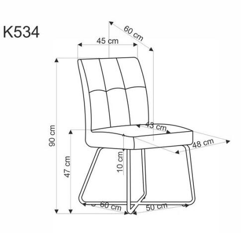 Стул HALMAR K534 серый/черный