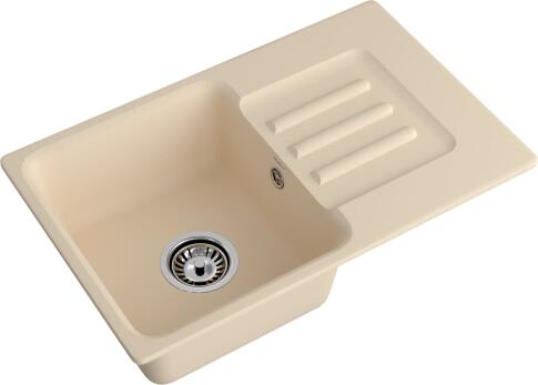 Кухонная мойка GRANFEST SMART SM-680L бежевый + сифон