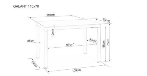 Стол обеденный SIGNAL GALANT крем/крем 110/70
