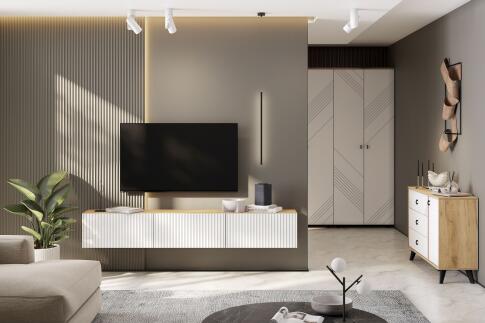 Тумба NN Мебель (МС Байкал К) Дуб Золотой/Белый матовый