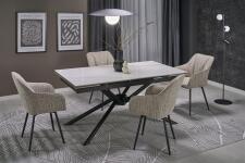 Стол обеденный HALMAR VITORINO белый мрамор/черный 160-220/90