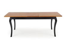 Стол обеденный HALMAR WINDSOR дуб темный/черный 160-240/90