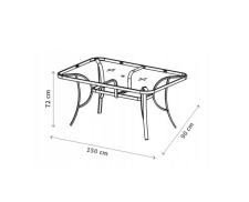 Стол обеденный HALMAR MOSLER прозрачный/темно-серый, 150/90/72
