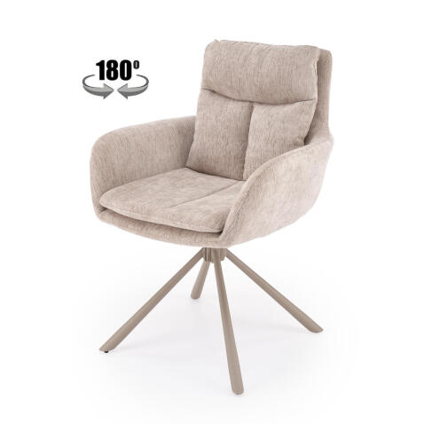 Стул HALMAR K495 бежевый/кашемир, поворотный