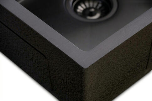 Кухонная мойка из нержавейки BLANTEK LS-5848STB Stone texture black
