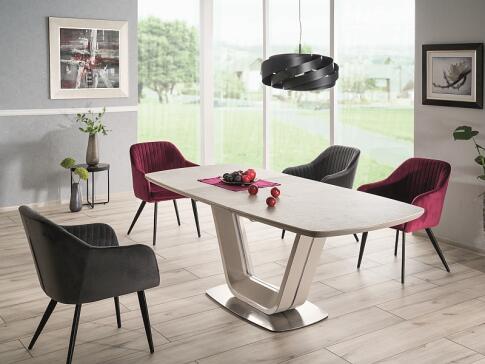 Стол обеденный SIGNAL ARMANI Ceramic серый мат 160-220/90