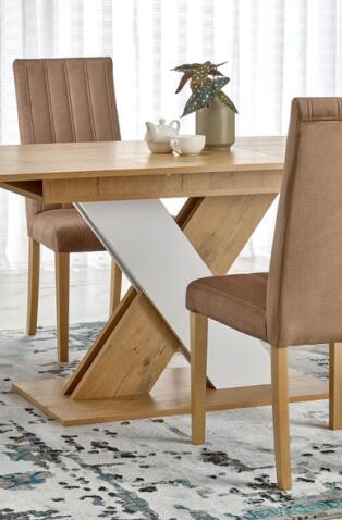 Стол обеденный HALMAR XARELTO дуб ланцелот/белый 130-175/85