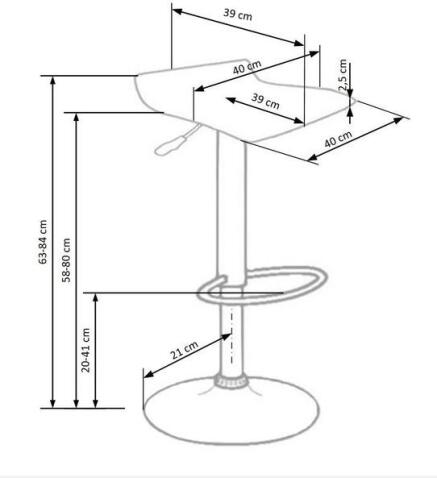 Стул барный HALMAR H1 черный/хром