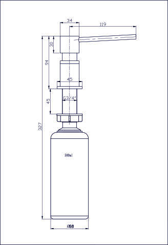 Дозатор для жидкого мыла BLANTEK ZK-01-CH хром