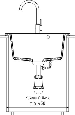 Кухонная мойка GRANFEST RONDO R-480 песочный