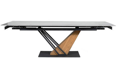 Стол обеденный SIGNAL GENESIS белый/дуб 180-240/90