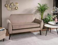 Диван SIGNAL MENA Velvet Bluvel 40 темно-бежевый/венге