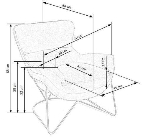 Кресло HALMAR VOLKER темно-серый/черный