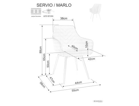 Стул SIGNAL MARLO Velvet Bluvel 40 темно-бежевый/черный, поворотный
