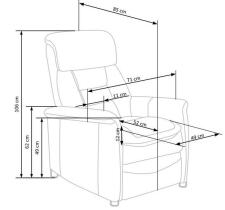 Кресло HALMAR JORDAN раскладное, серый/черный