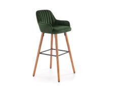 Стул барный HALMAR H93 темно-зеленый/орех
