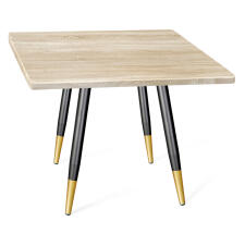 Стол Sheffilton SHT-TU104/80/80 МДФ дуб сонома светлый/черный муар/золото