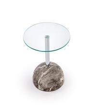 Стол журнальный HALMAR ARIANA серый мрамор/прозрачный