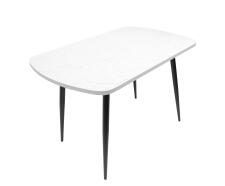 Стол ВВР Пластиковый Мрамор марквина белый/черный №2 110/70