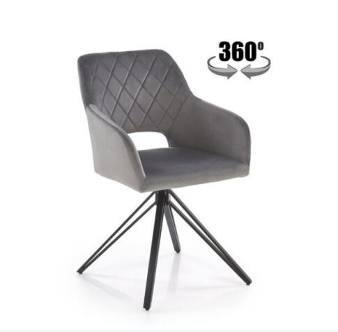 Стул HALMAR K535 серый/черный, поворотный