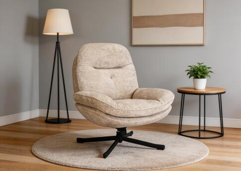 Кресло SIGNAL HARPER tap. 241 бежевый/черный