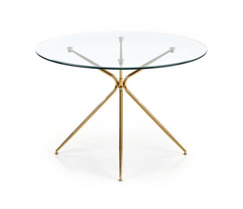 Стол обеденный HALMAR RONDO прозрачный/золотой 110