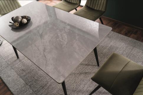 Стол обеденный SIGNAL IVY серый/черный 140/80