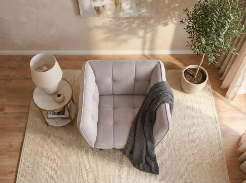 Кресло SIGNAL CASTELLO 1 Velvet Bluvel 03 светло-серый/венге