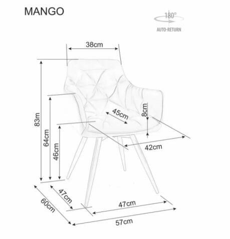 Стул SIGNAL MANGO Leo 32 темно-бежевый/кашемир, поворотный