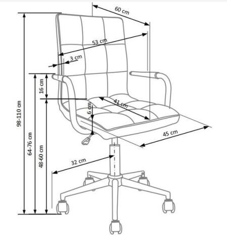 Кресло компьютерное HALMAR GONZO 2 черный/хром