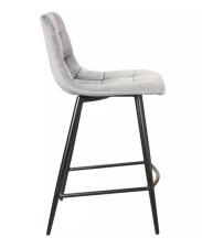 Стул барный SIGNAL MILA H-2 Velvet Bluvel 14 серый/черный мат