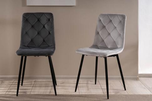 Стул SIGNAL JERRY Velvet Bluvel 03 светло-серый/черный