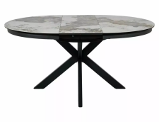 Стол обеденный SIGNAL PORTO Ceramic белый Pandoro/черный 120-160/120