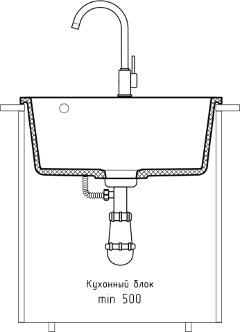 Кухонная мойка GRANFEST URBAN UR-4550 серый