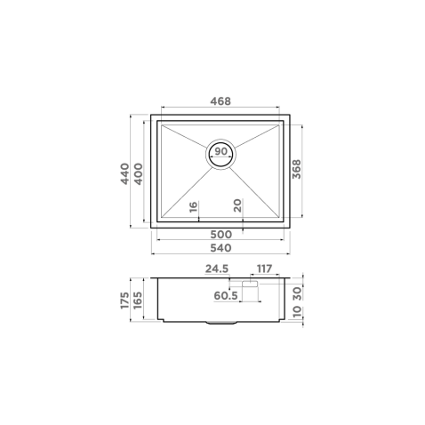 Кухонная мойка из нержавейки Omoikiri Kasen 54-16-INT-GM вороненая сталь