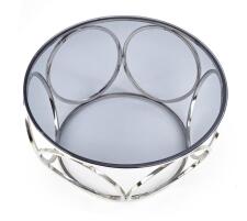 Стол журнальный HALMAR VENUS дымчатый/хром, 80/44