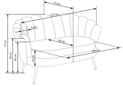 Софа HALMAR AMORINITO XL темно-зеленый/золотой