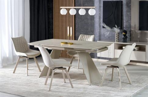 Стол обеденный HALMAR ARMANI травертин/кашемир 165-241/90