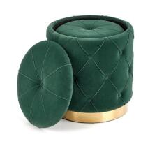 Комплект HALMAR POLLY (2 пуфа) темно-зеленый/золотой