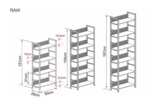 Стеллаж SIGNAL RAW R4 дуб/черный