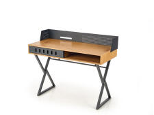 Стол компьютерный HALMAR B43 дуб золотой/черный