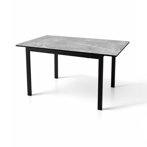 Стол ВВР Брайтон керамика, раздвижной серый/черный 89-119/69